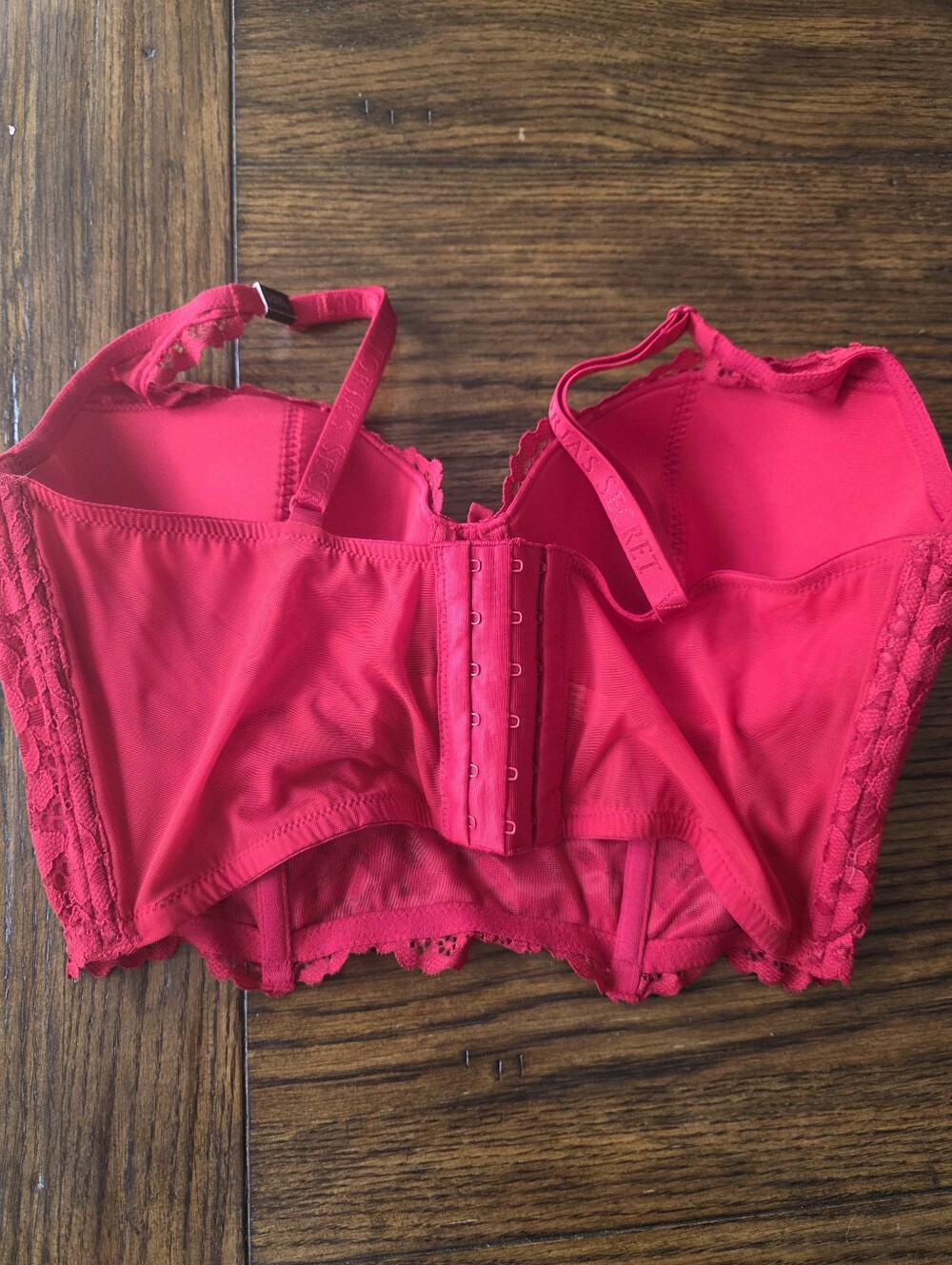 NWT Victoria's Secret Red Lace Longline Bra 36D - Picture 3 of 6